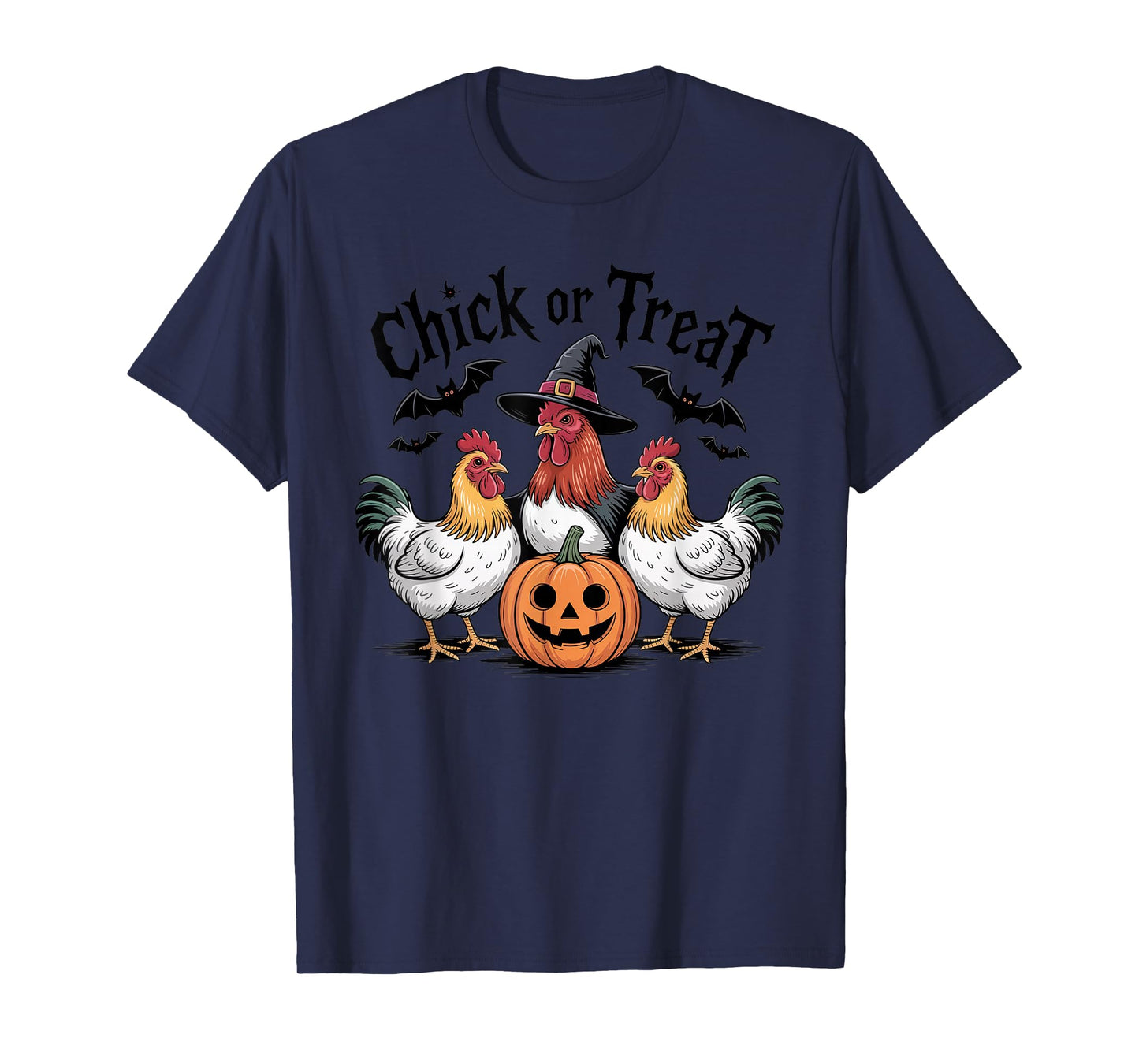 Chick Or Treat Chicken Ghost Pumpkin Funny Halloween Costume T-Shirt