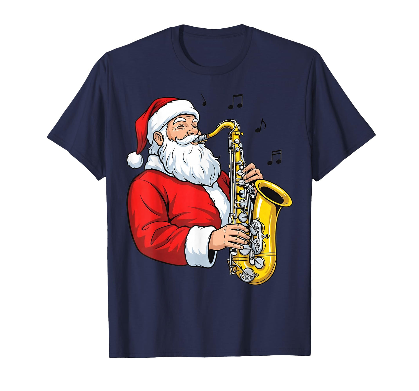 Christmas Saxophone Player Jazz Saxophonist Santa Funny Xmas T-Shirt