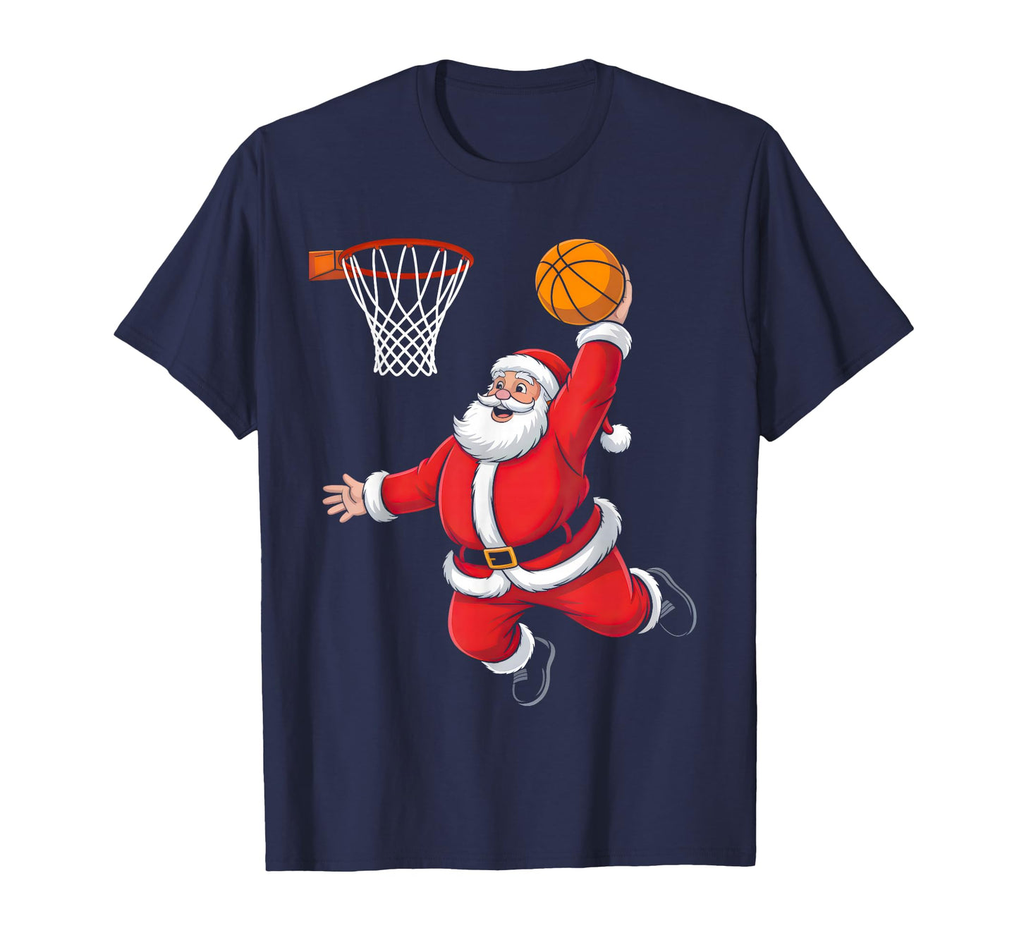 Basketball Santa Christmas Funny Xmas Pajamas Boys Men Sport T-Shirt