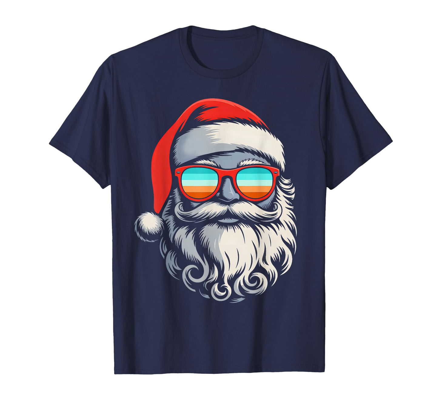 Vintage Santa Face Funny Xmas Pajamas Santa Hat Christmas T-Shirt
