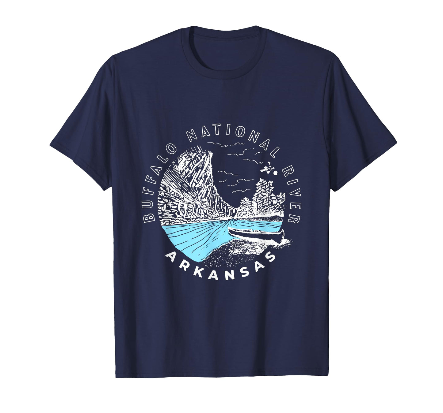 Vintage Buffalo River Arkansas Souvenir Kayak Canoe T-Shirt