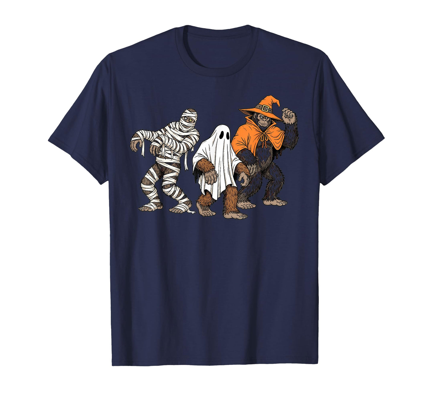 Halloween Bigfoot Monsters Scary Costume Party T-Shirt
