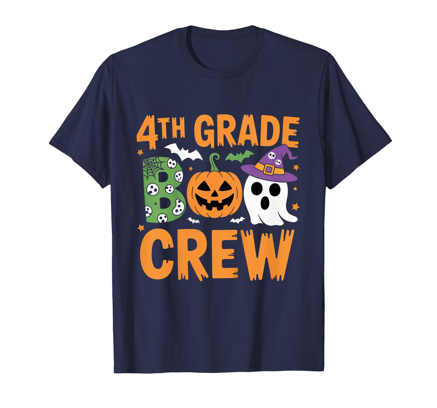 4th Grade Boo Crew Halloween Classroom Outfit Teachers Kids T-Shirt