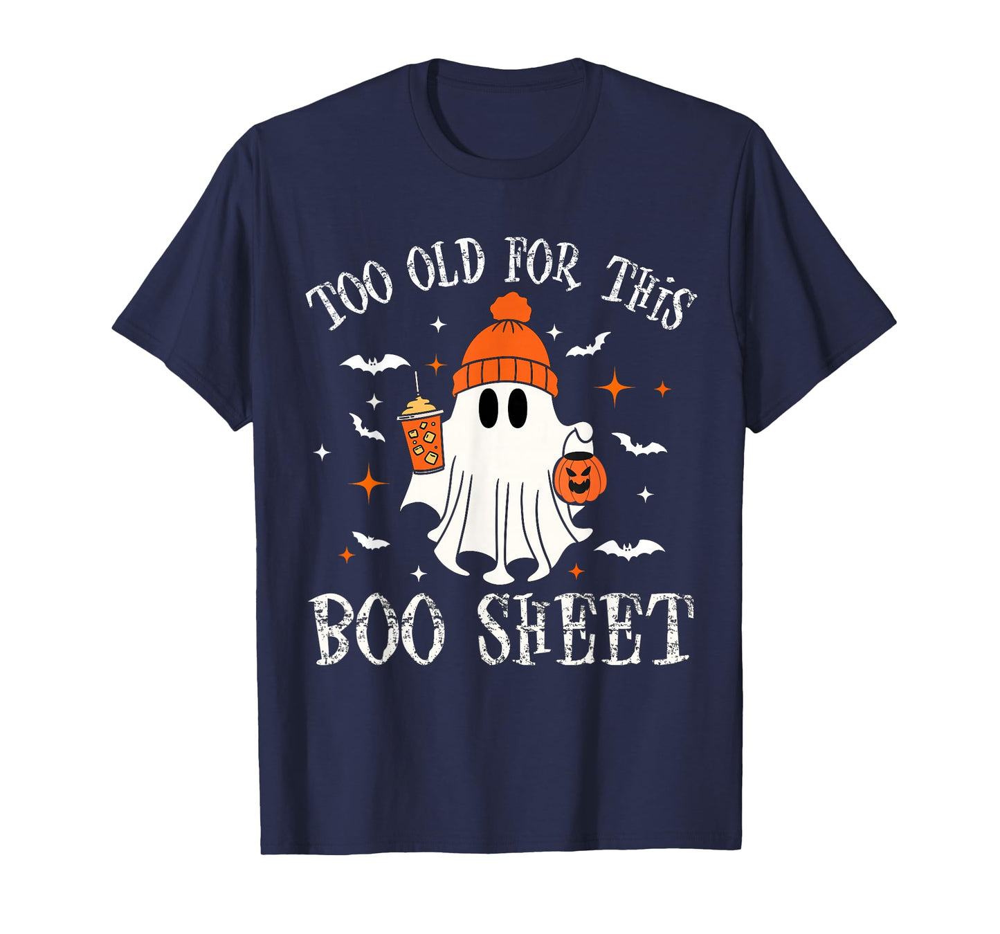 Too Old For This Boo Paper Ghost Halloween for Costume T-Shirt