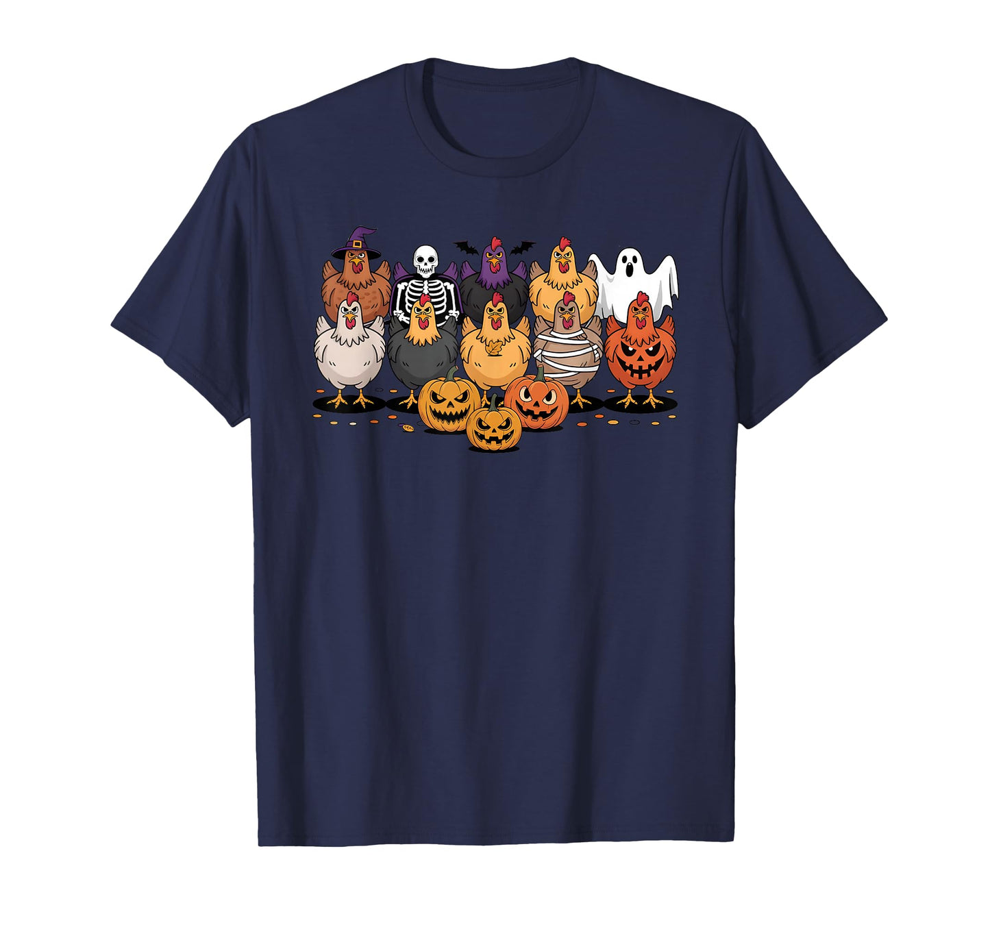 Just a Spooky Chicken Zombie Mummy Pumpkin Halloween Ghost T-Shirt