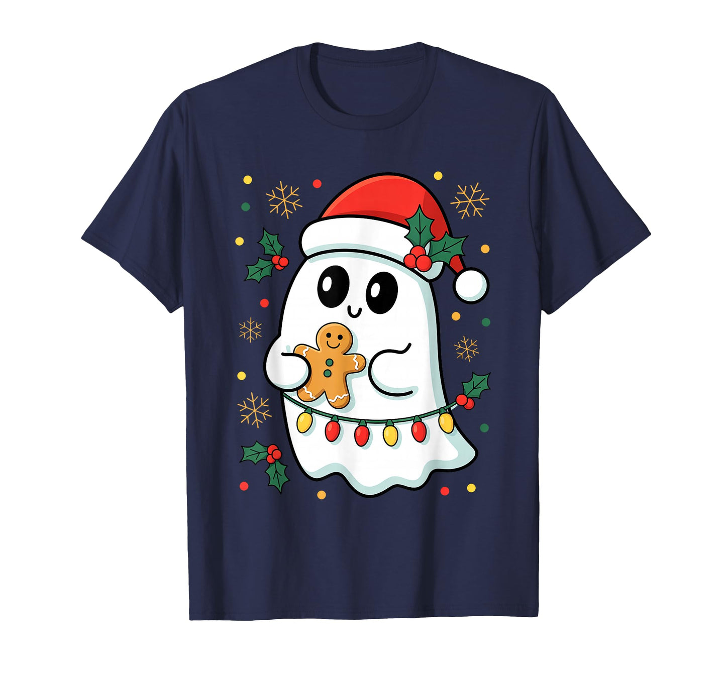 Ghost Christmas Santa Spooky Christmas Ghost Santa Christmas T-Shirt