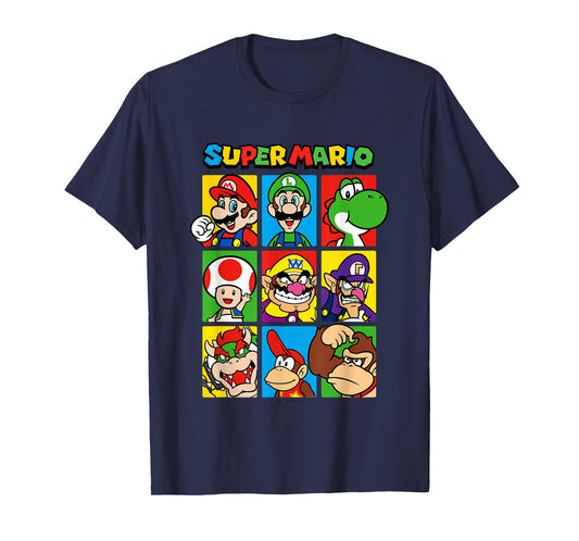 Super Mario Classic Big Character Box Up Portraits T-Shirt