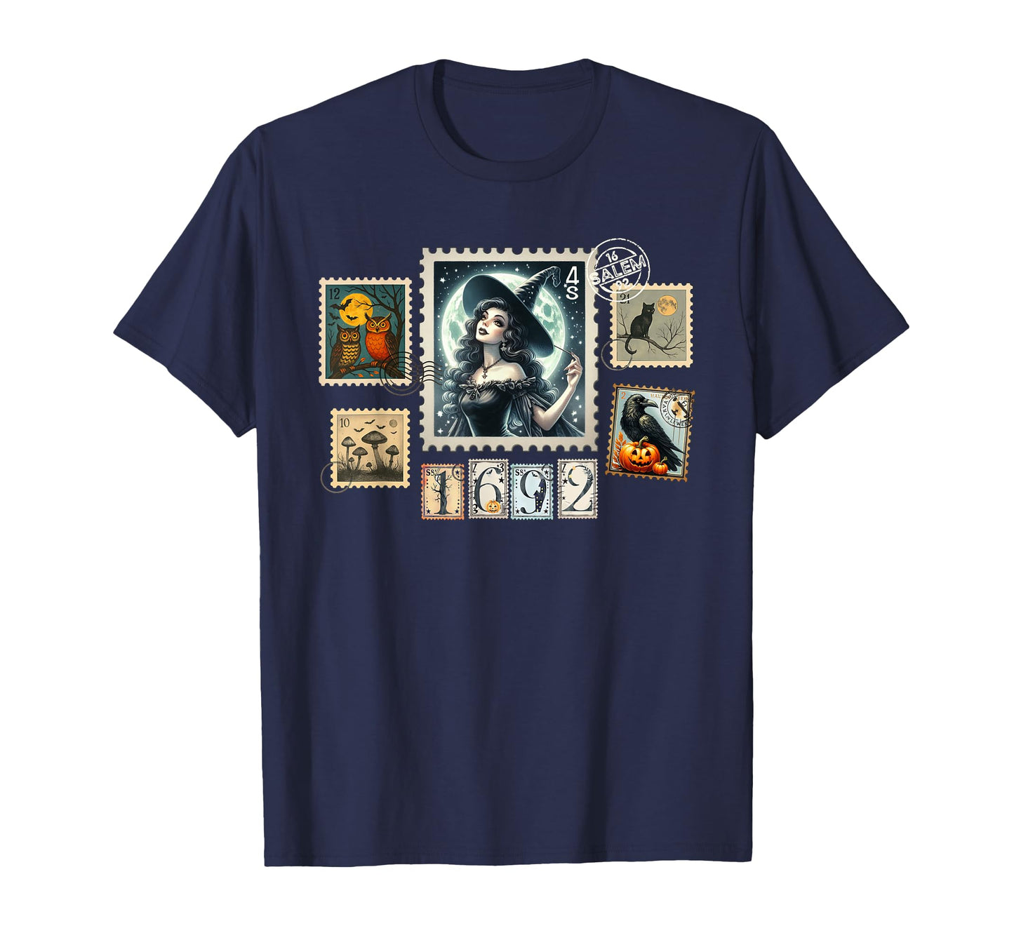 Halloween Postage Stamps Witch Salem They Missed One 1692 T-Shirt