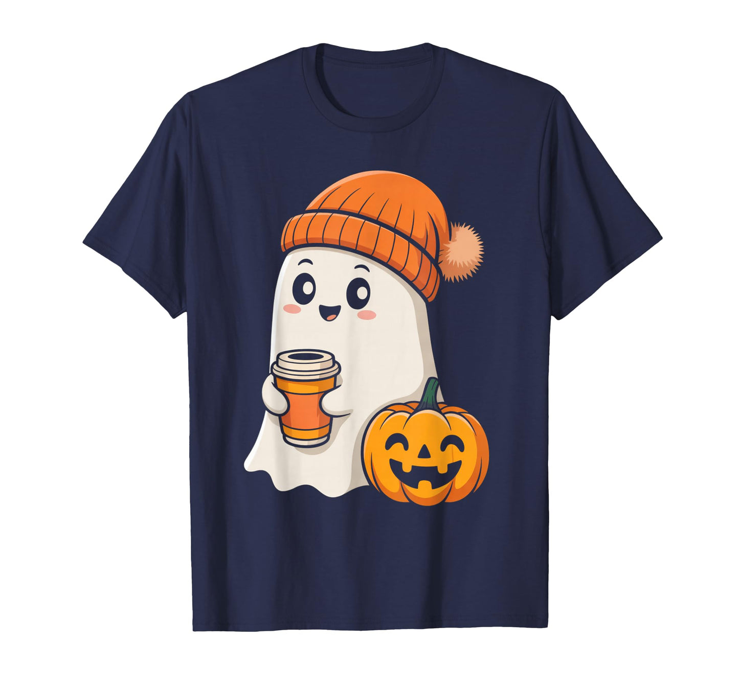 Halloween Costume Ghost Drinking Pumpkin Men Women Gifts T-Shirt