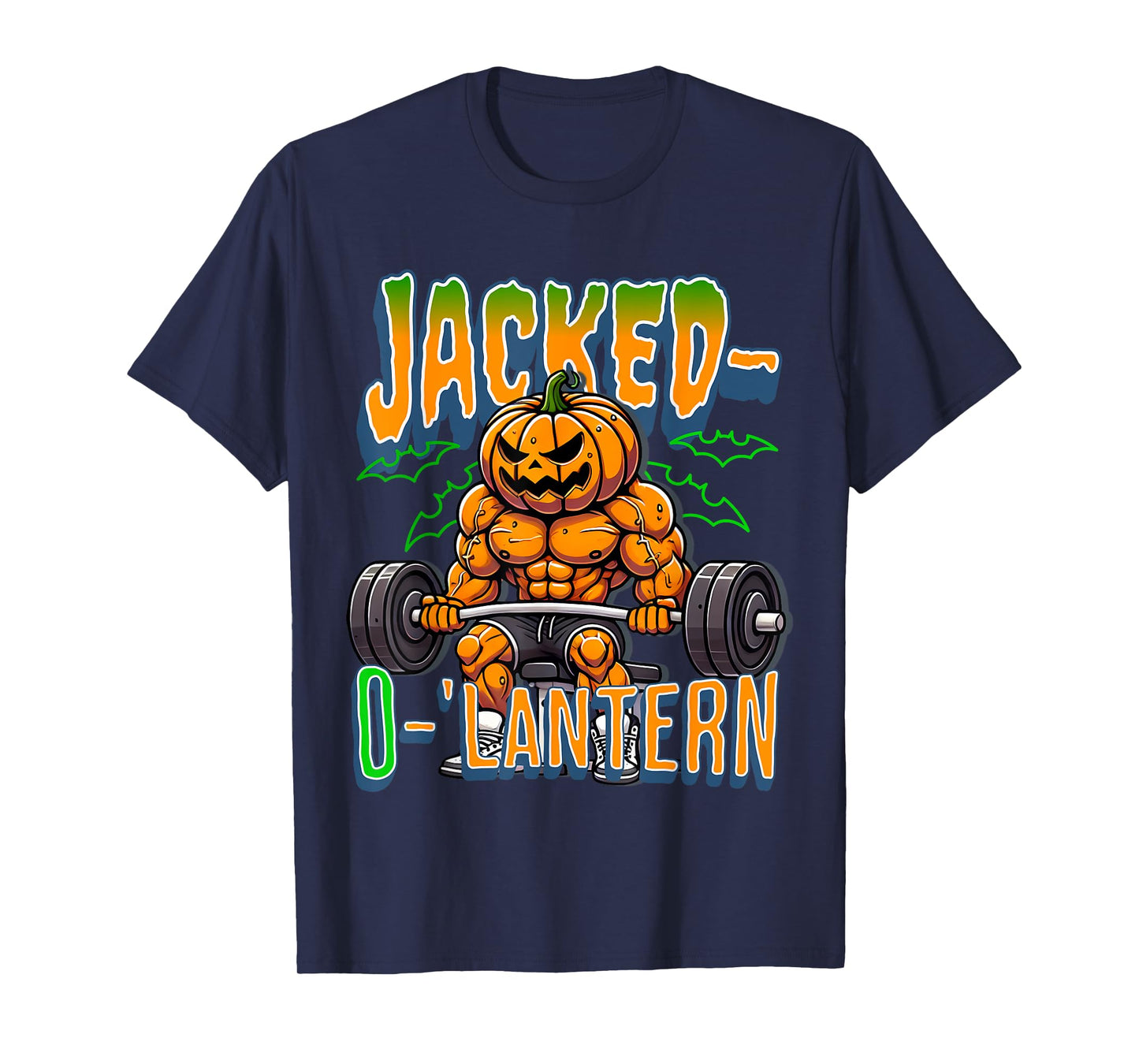 Jacked-O'-Lantern Halloween Fitness Pumpkin Gym Workout T-Shirt