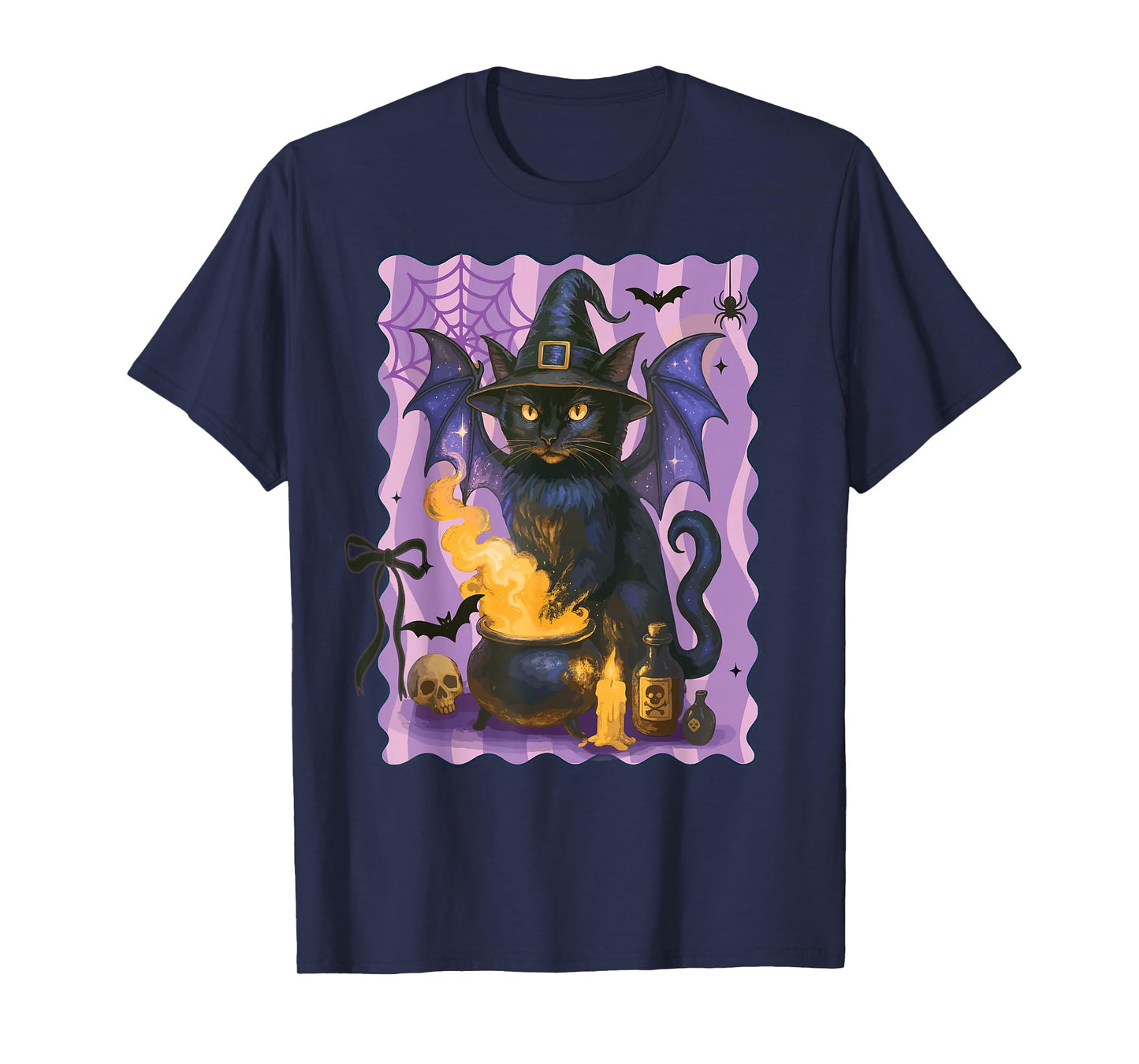 Black Cat Witch Halloween T-Shirt