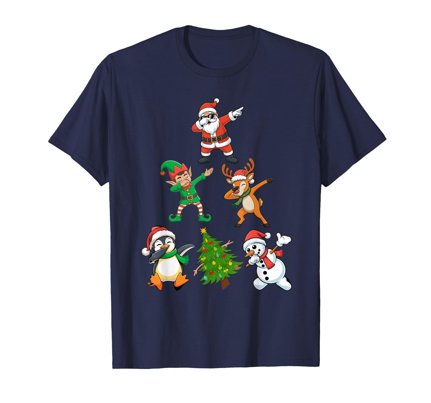 Dabbing Santa Elf Reindeer Xmas Tree Snowman Funny Xmas Dab T-Shirt
