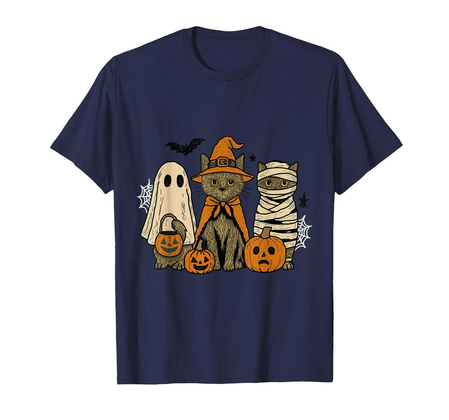 Black Cat Witch Scary Halloween Boo Ghosts T-Shirt