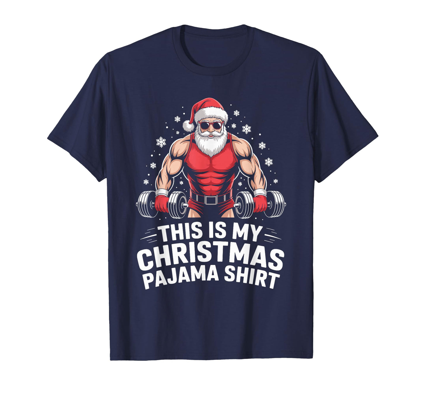 Santa Weightlifting Christmas Gym Fitness Deadlift Xmas Men T-Shirt