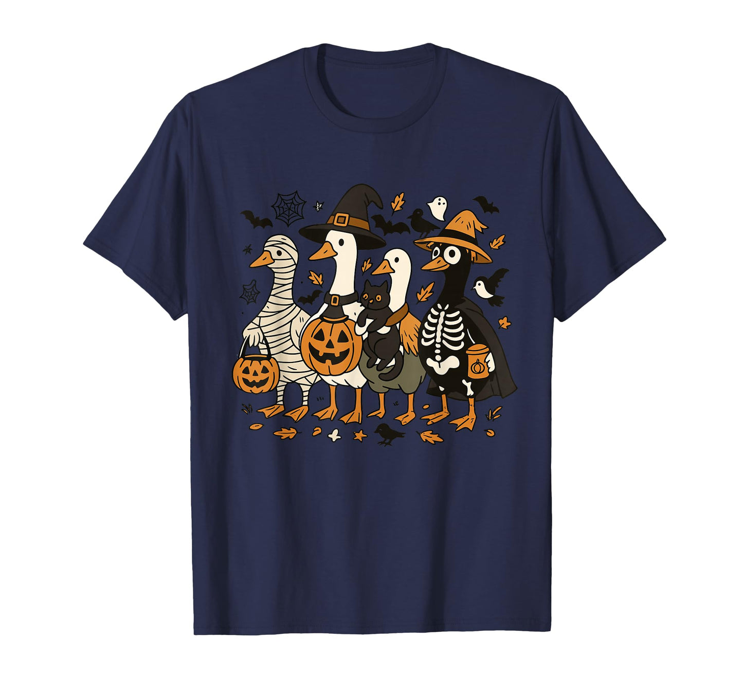 Funny Halloween Spooky Goose Witch Mummy Skeleton Cute T-Shirt