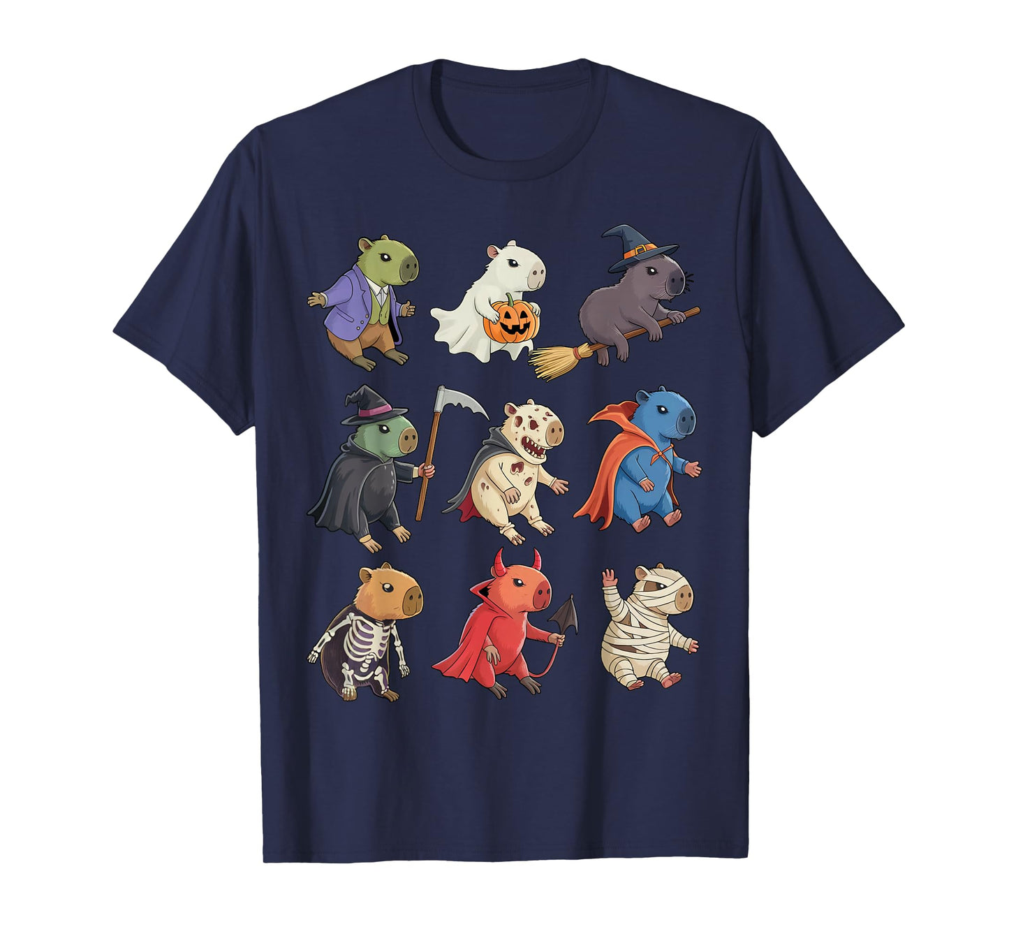 Capybara Spooky Witch Boo Zombie Capybara Halloween Boys Kid T-Shirt