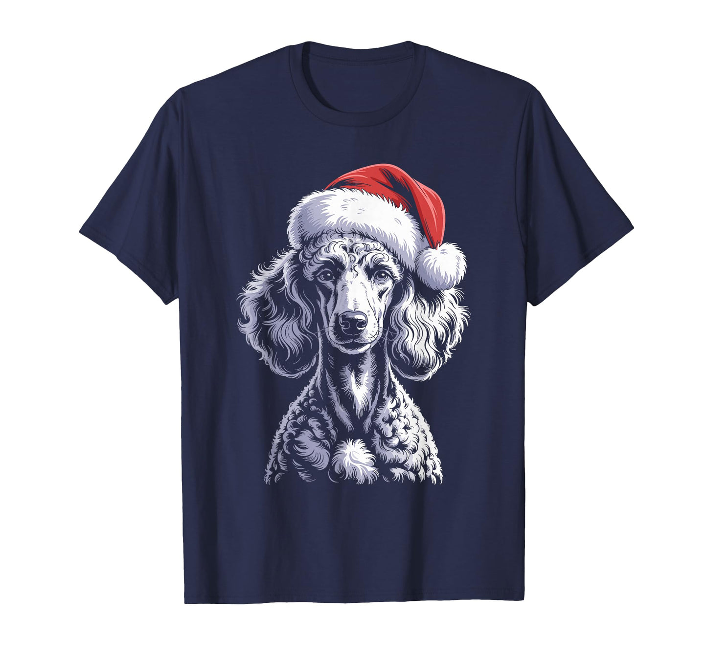 Poodle Dog Santa Hat Christmas Pajama for Men Women T-Shirt