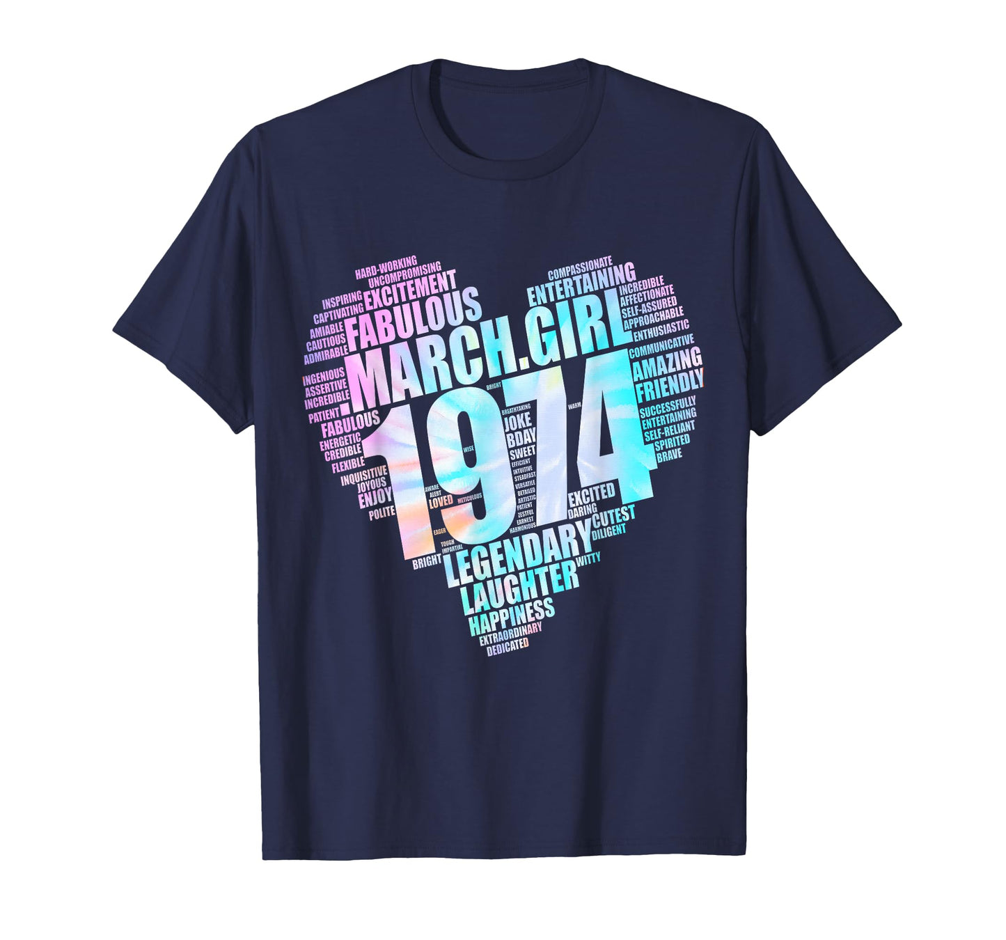 MARCH GIRL 1974 Awesome Fabulous Fifties Heart 51st Birthday T-Shirt