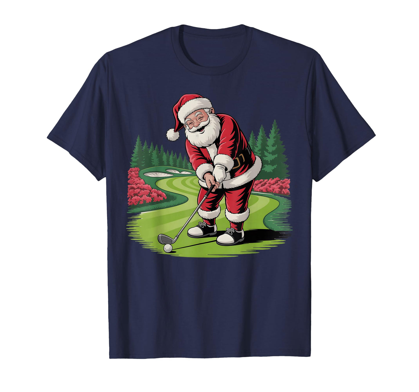 Golfing Christmas Golf Player Golfer Santa Xmas Boys Men T-Shirt