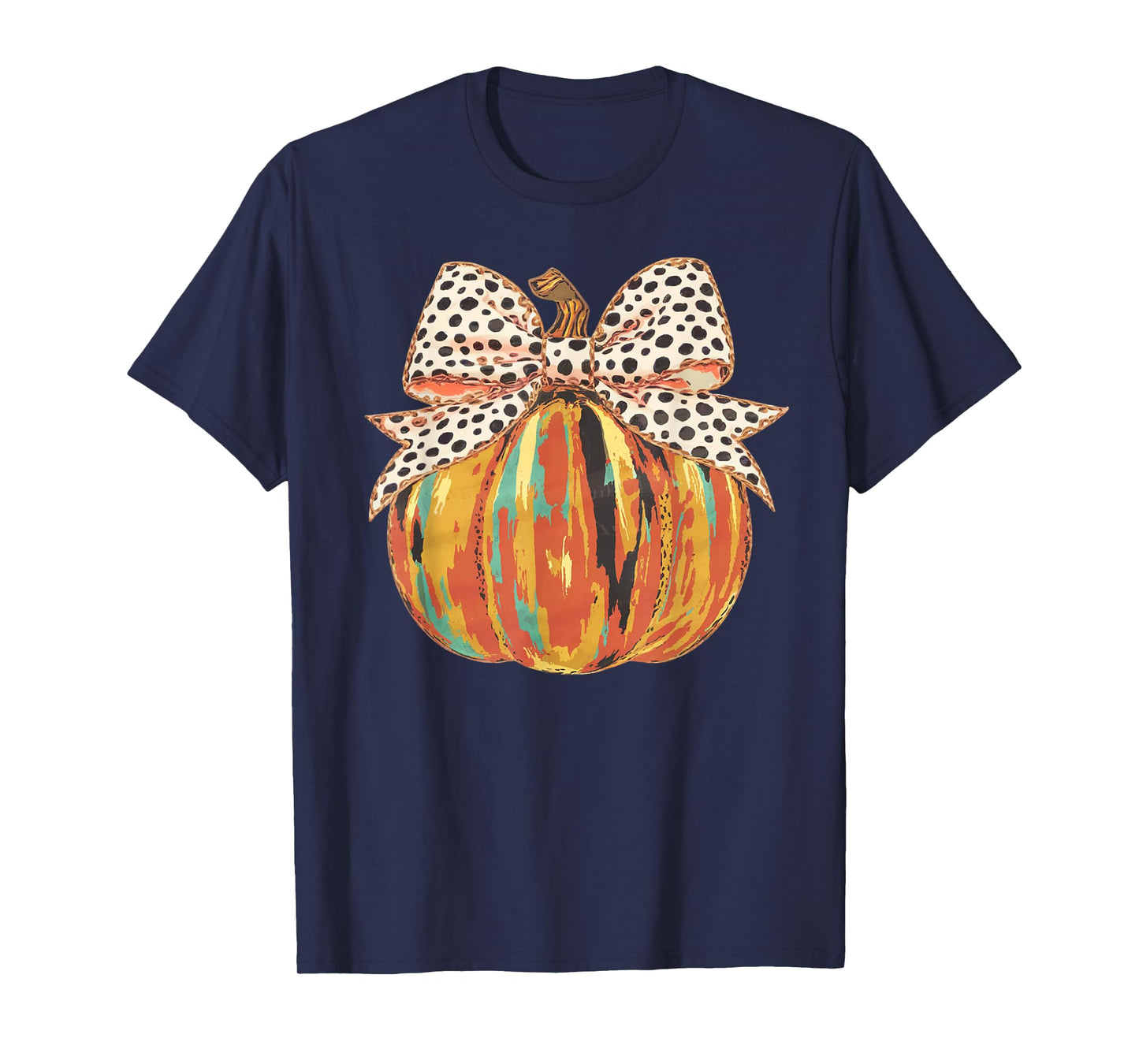 Pumpkin Bow Coquette Happy Thanksgiving Cozy Season Vibes T-Shirt