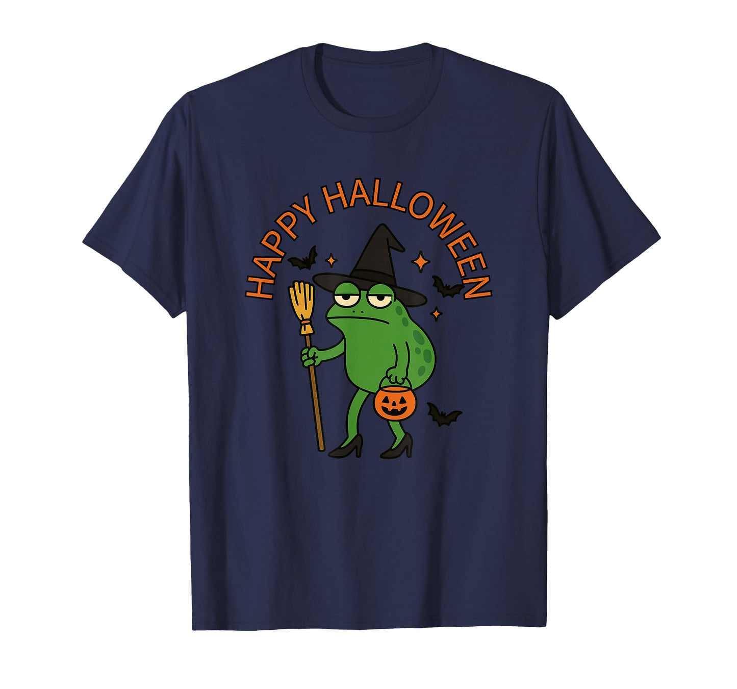 Funny Frog Witch Happy Halloween Spooky Costume T-Shirt