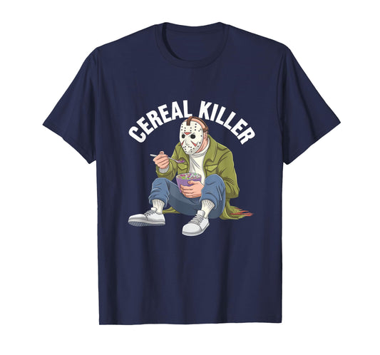 Cereal Killer Funny Halloween Horror Movie Masked Man T-Shirt