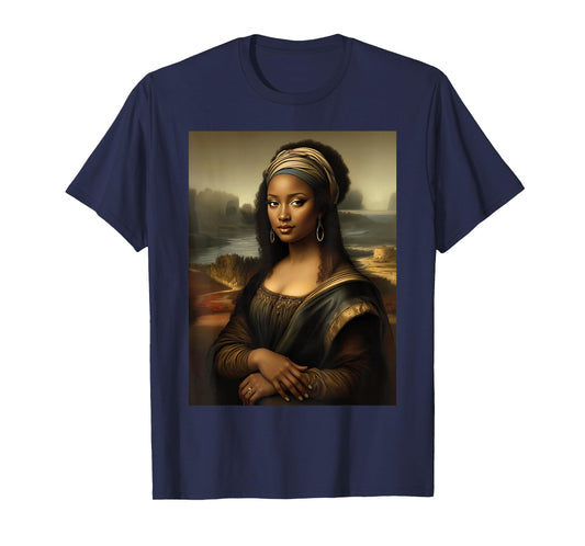 Black Mona Lisa African American Black History Month Funny T-Shirt