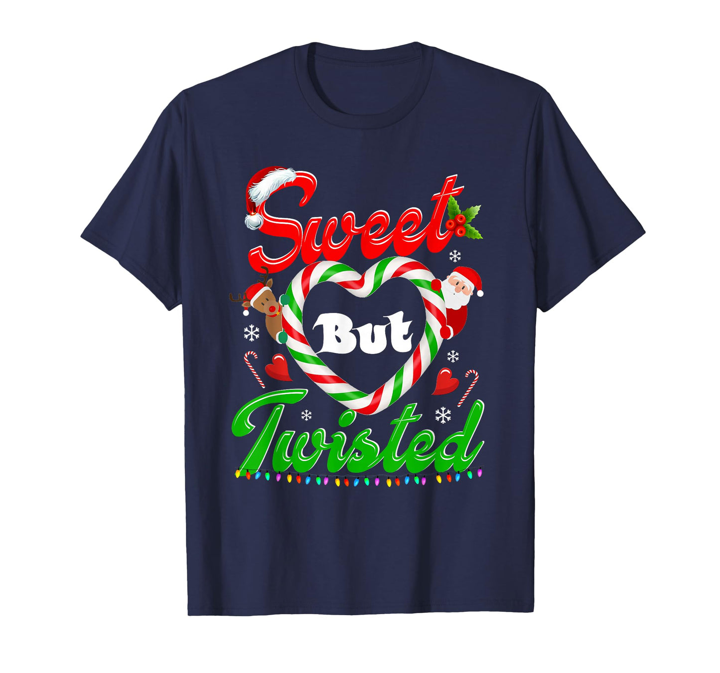 Candy Cane Sweet But Twisted Funny Christmas Matching Family T-Shirt