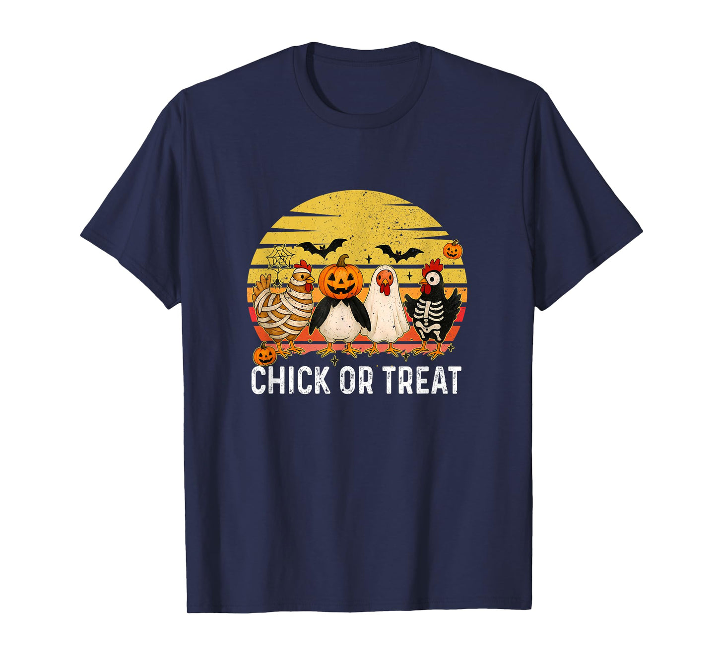 Halloween Chick Or Treat Pumpkin Spooky Witch Chicken Farmer T-Shirt