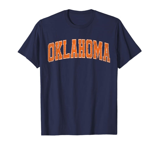 Oklahoma State Retro Orange Varsity Vintage Text T-Shirt