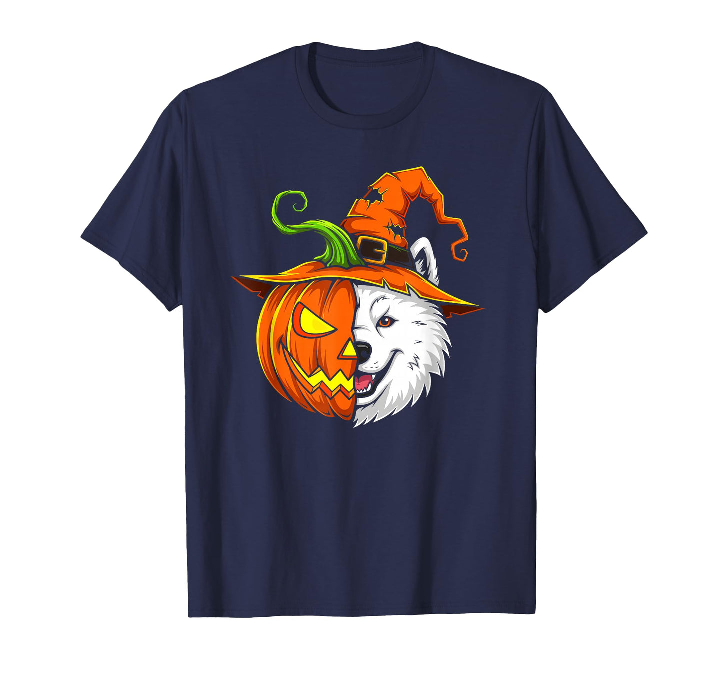 Samoyed Pumpkin Jack O Lantern Halloween Kids Mens Womens T-Shirt