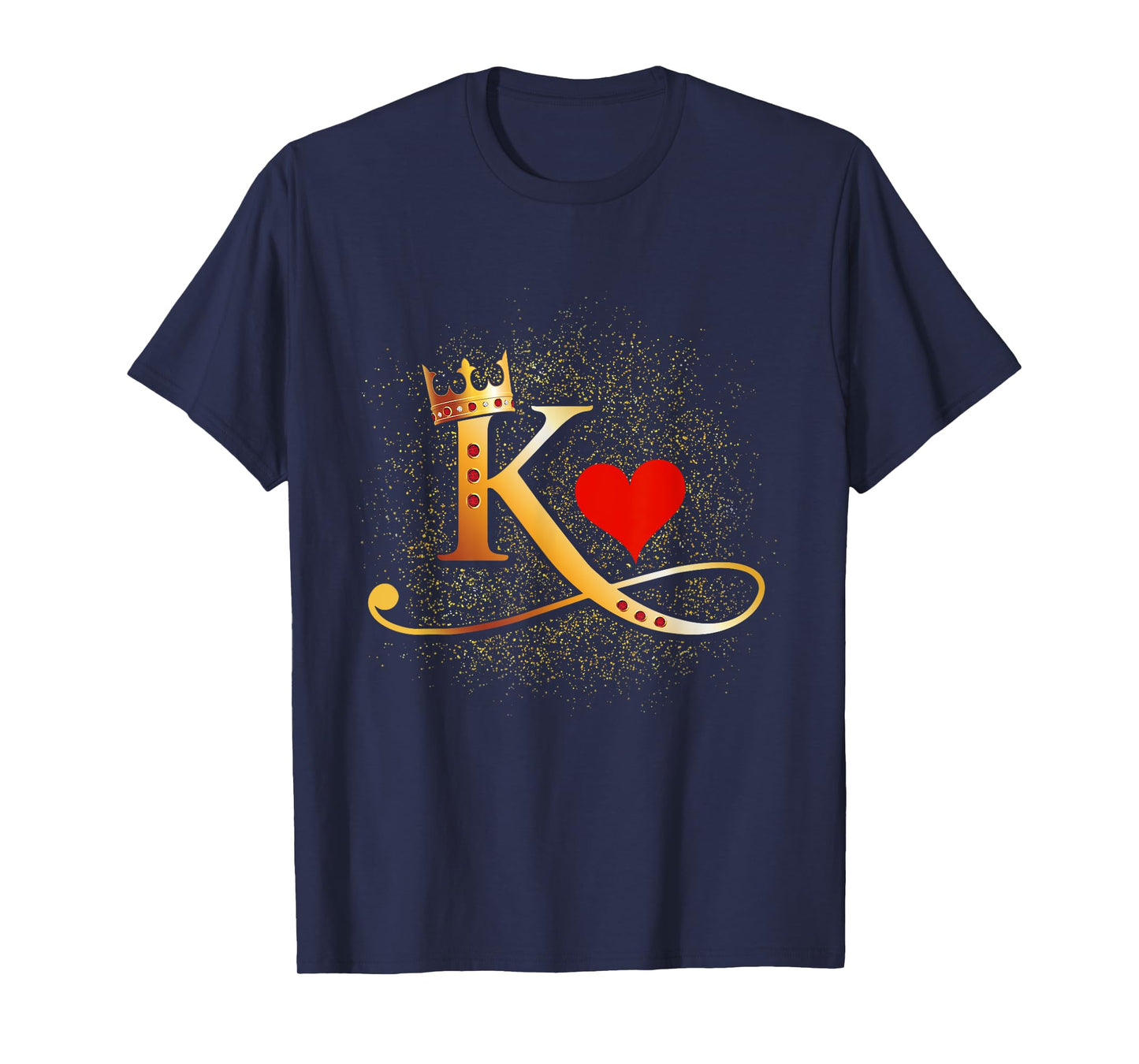 King & Queen of Hearts Crown Couple Saint Valentine's Day T-Shirt