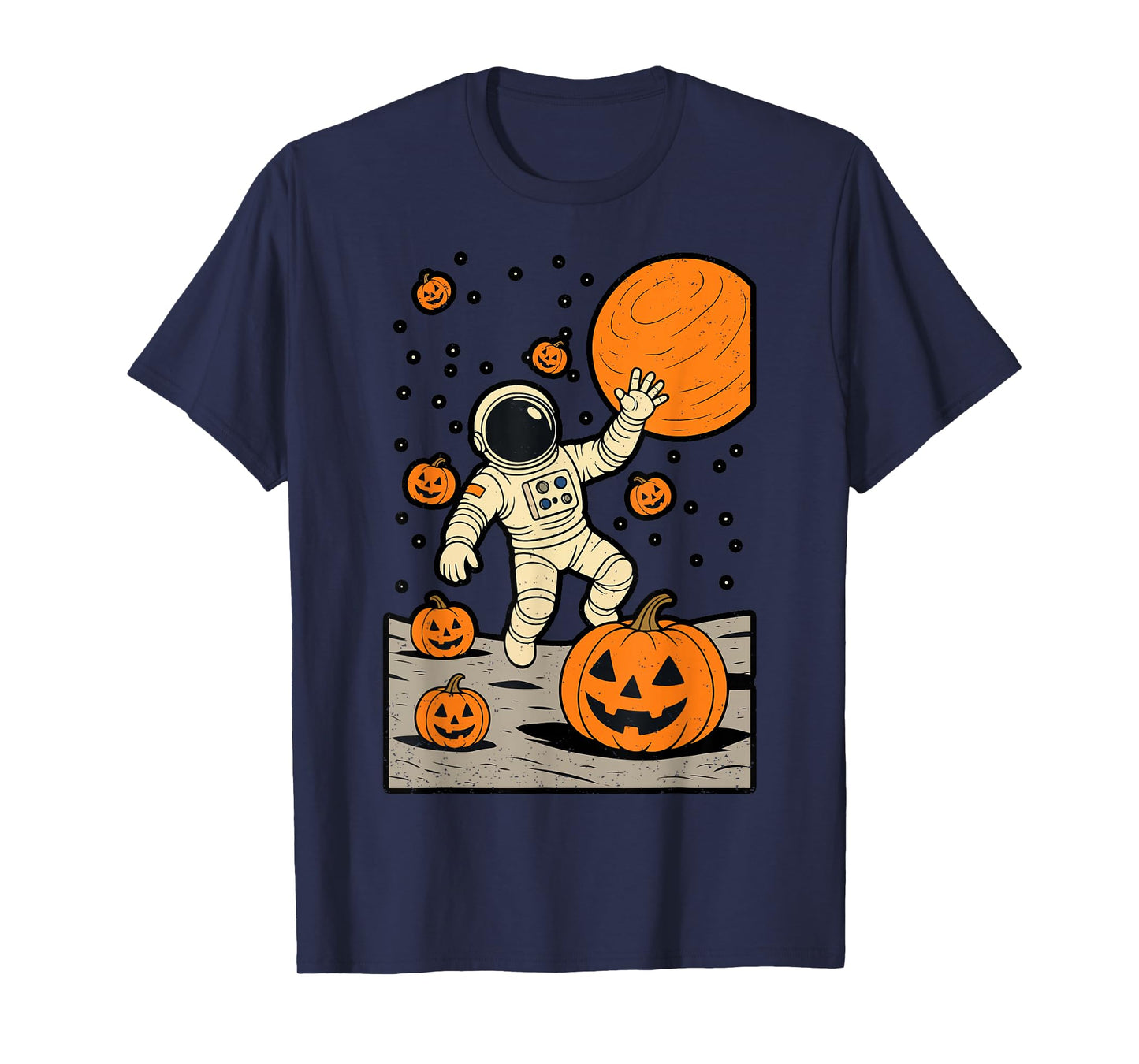 Astronaut Space Pumpkin Halloween Jack O Lantern Spooky T-Shirt