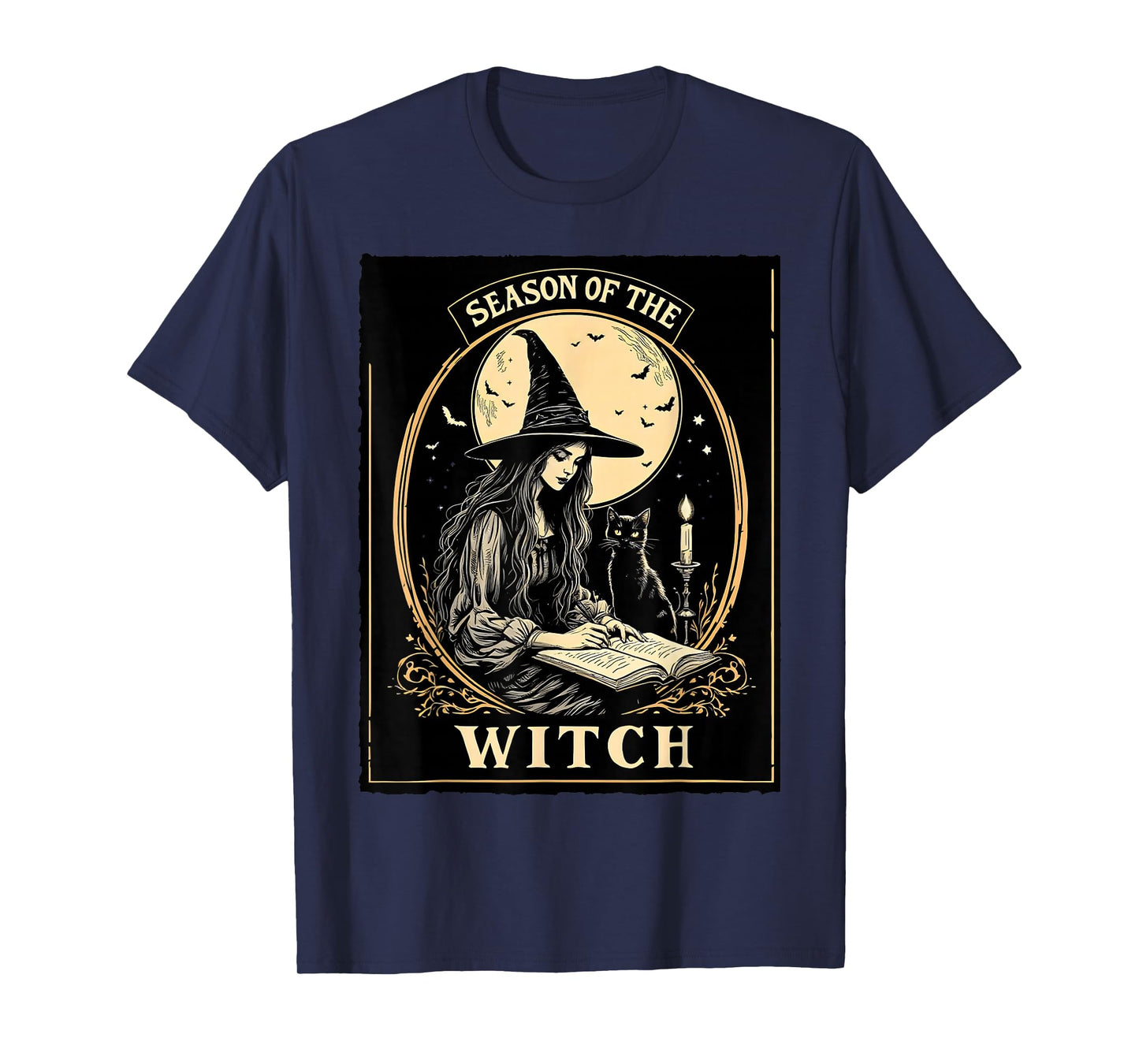 Season of The Witch Black Cat Vintage Halloween Costume T-Shirt