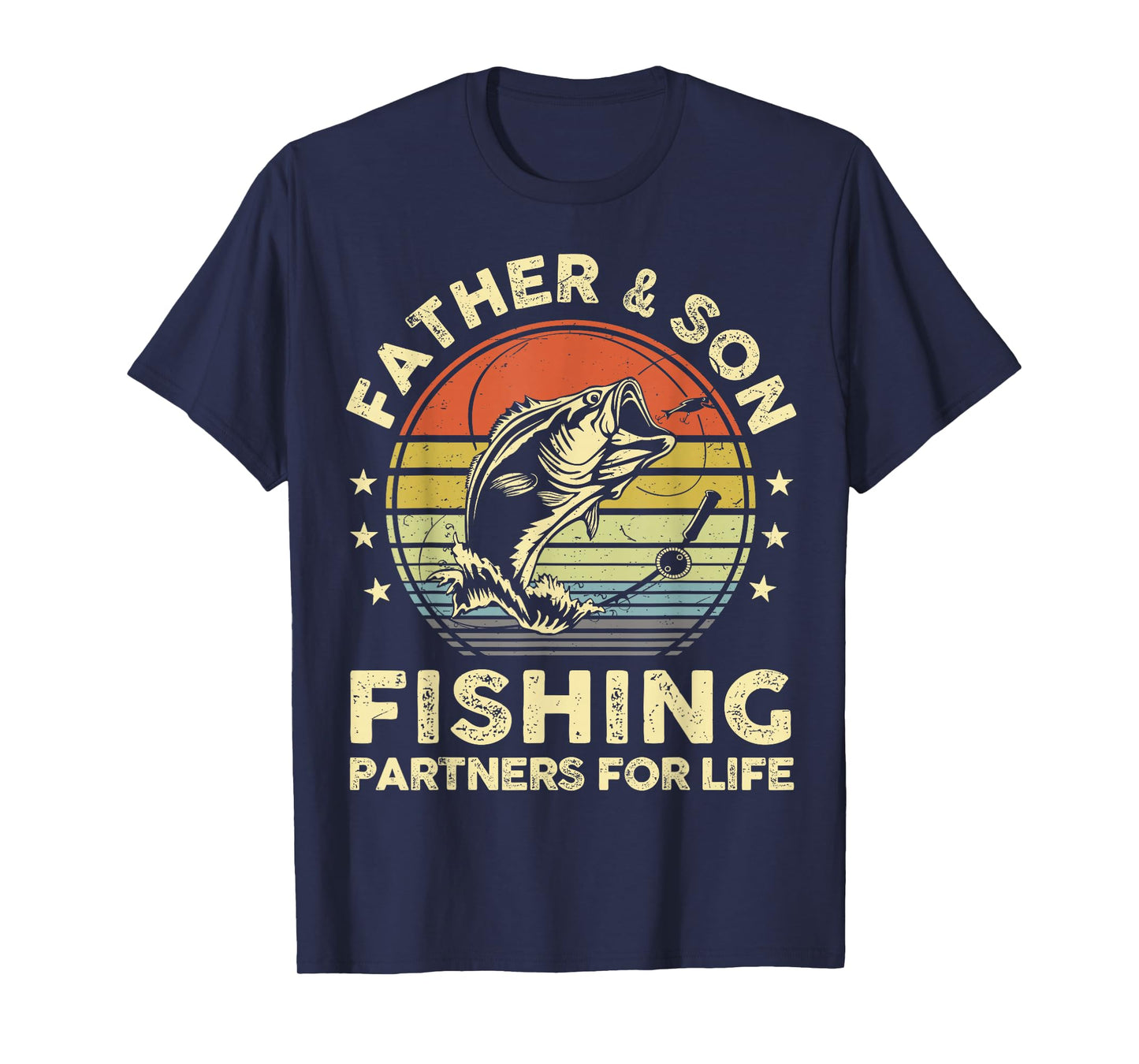 Father Son Matching Fishing Funny Bass Fish Dad Graphic T-Shirt