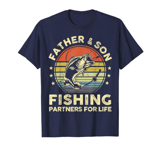 Father Son Matching Fishing Funny Bass Fish Dad Graphic T-Shirt