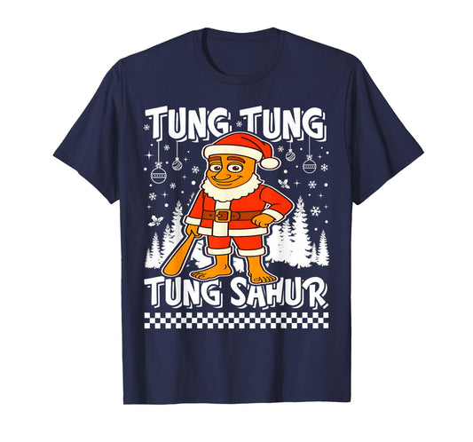 Tung Tung Tung Sahur Santa Claus Italian Brainrot Christmas T-Shirt