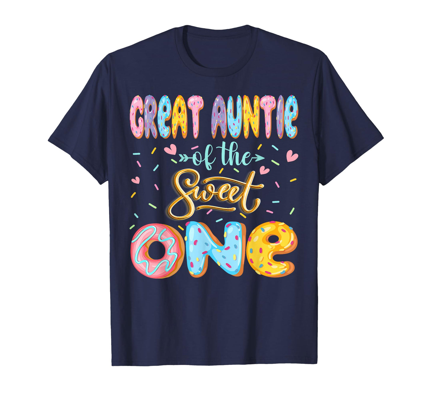 Great Auntie Of The Sweet One 1St Birthday Girl Donut Lover T-Shirt