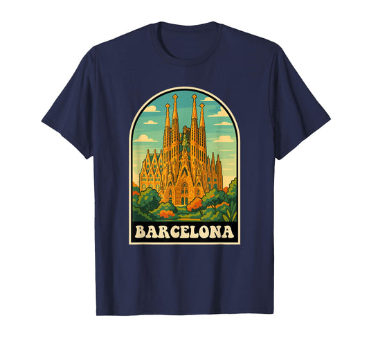 Barcelona Vintage Travel Spain T-Shirt