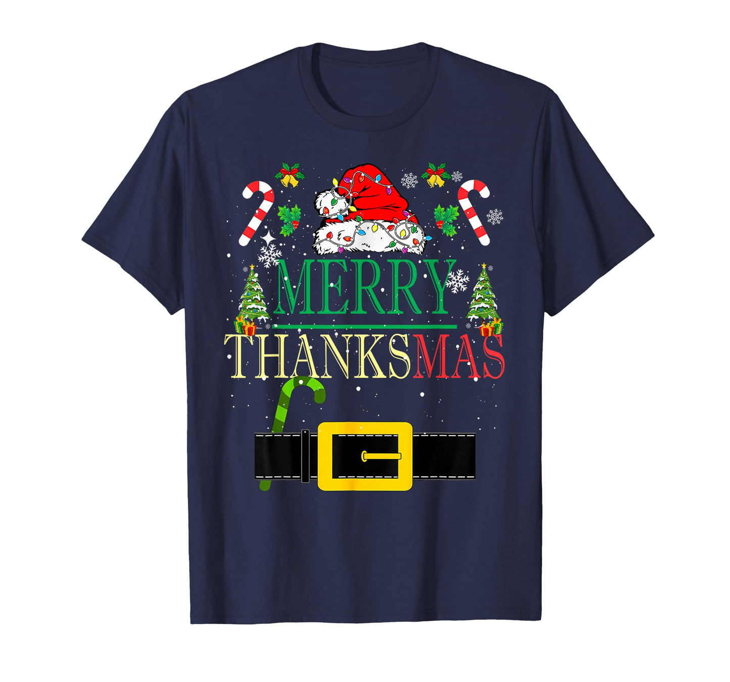 Funny Thanksgiving Santa Hat Xmas Family Men Women Kid T-Shirt