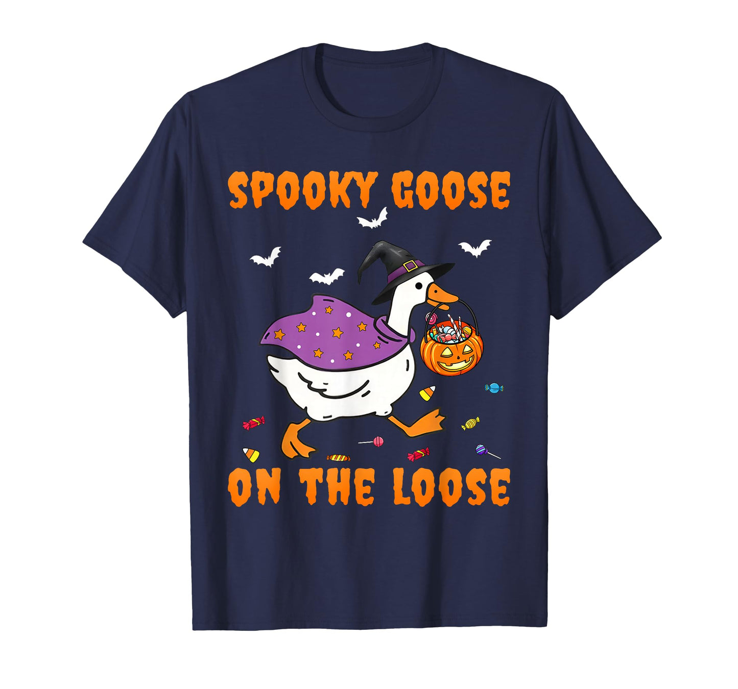 Spooky Goose On The Loose Funny Halloween Goose Costume T-Shirt