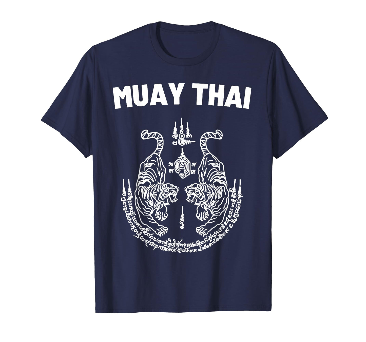 Sak Yant Muay Thai Art Tattoo Twin Tiger Kickboxing Thailand T-Shirt