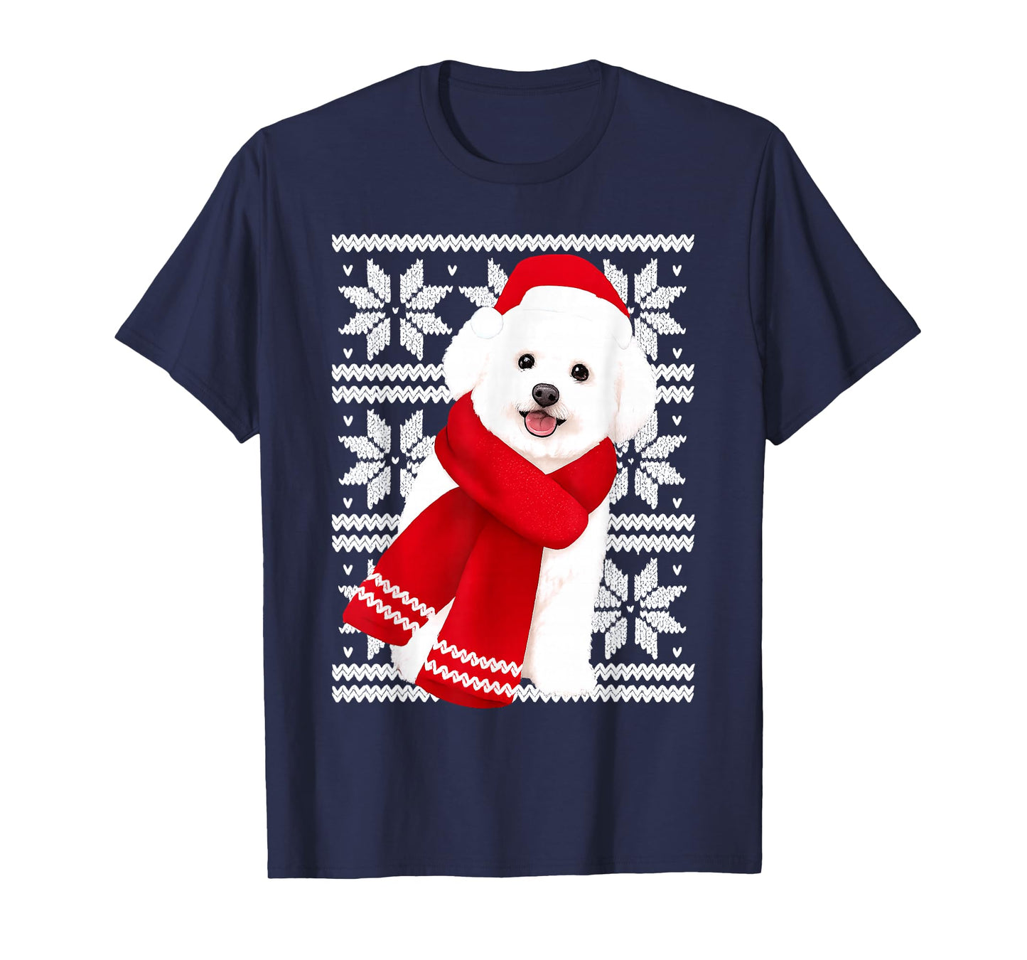 Bichon Frise Ugly Christmas Holiday Dog Lover T-Shirt
