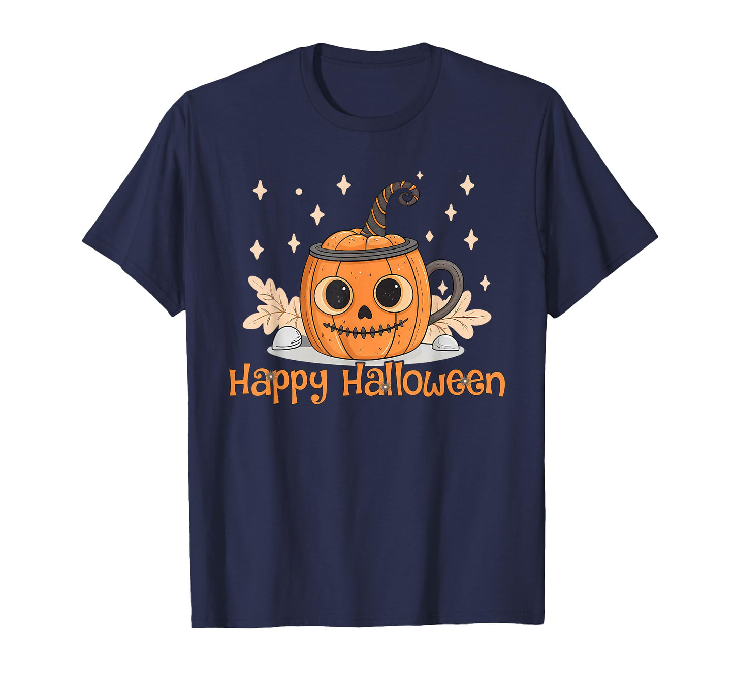 Cute Halloween Pumpkin Coffee Mug Latte Scary Face T-Shirt