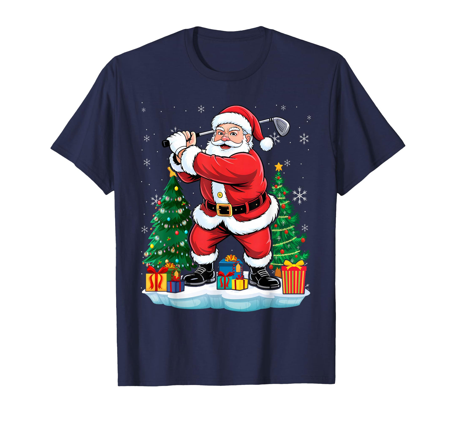 Santa Golf Club and Ball Sport Christmas Boys Golfer Golfing T-Shirt