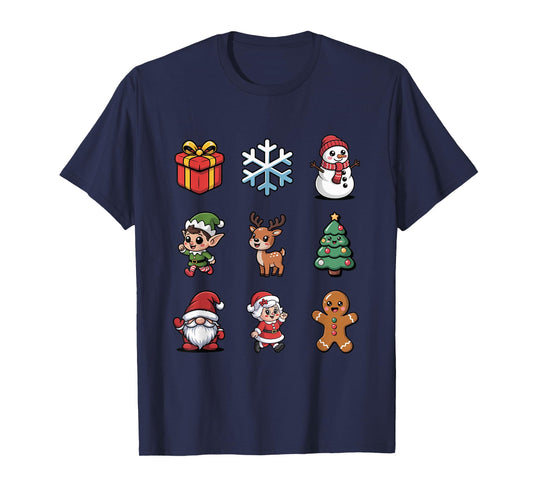 Cute Santa Gnome Reindeer Candy Cane Christmas T-Shirt