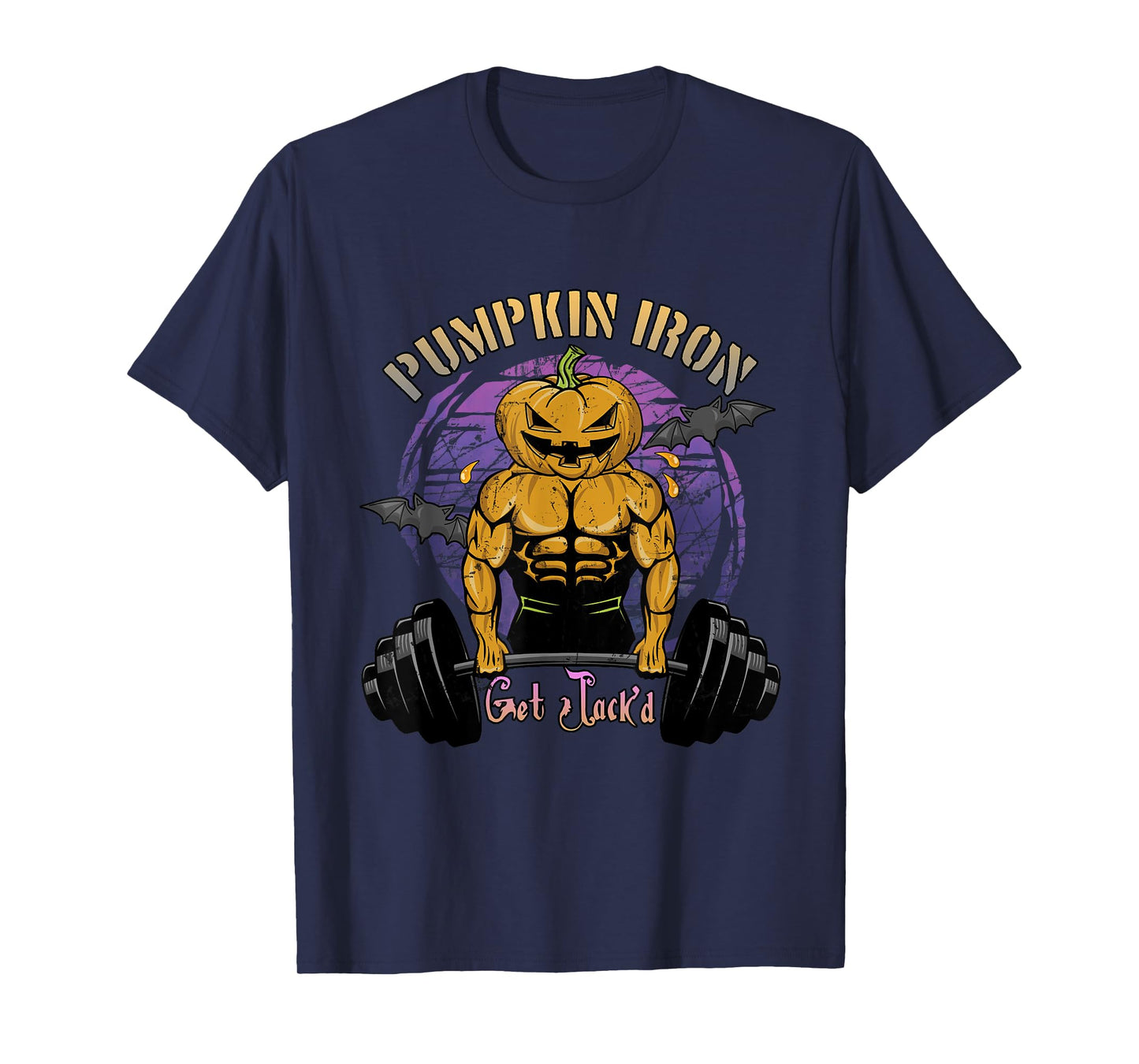 Halloween Gym Workout Pumpkin Iron T-Shirt