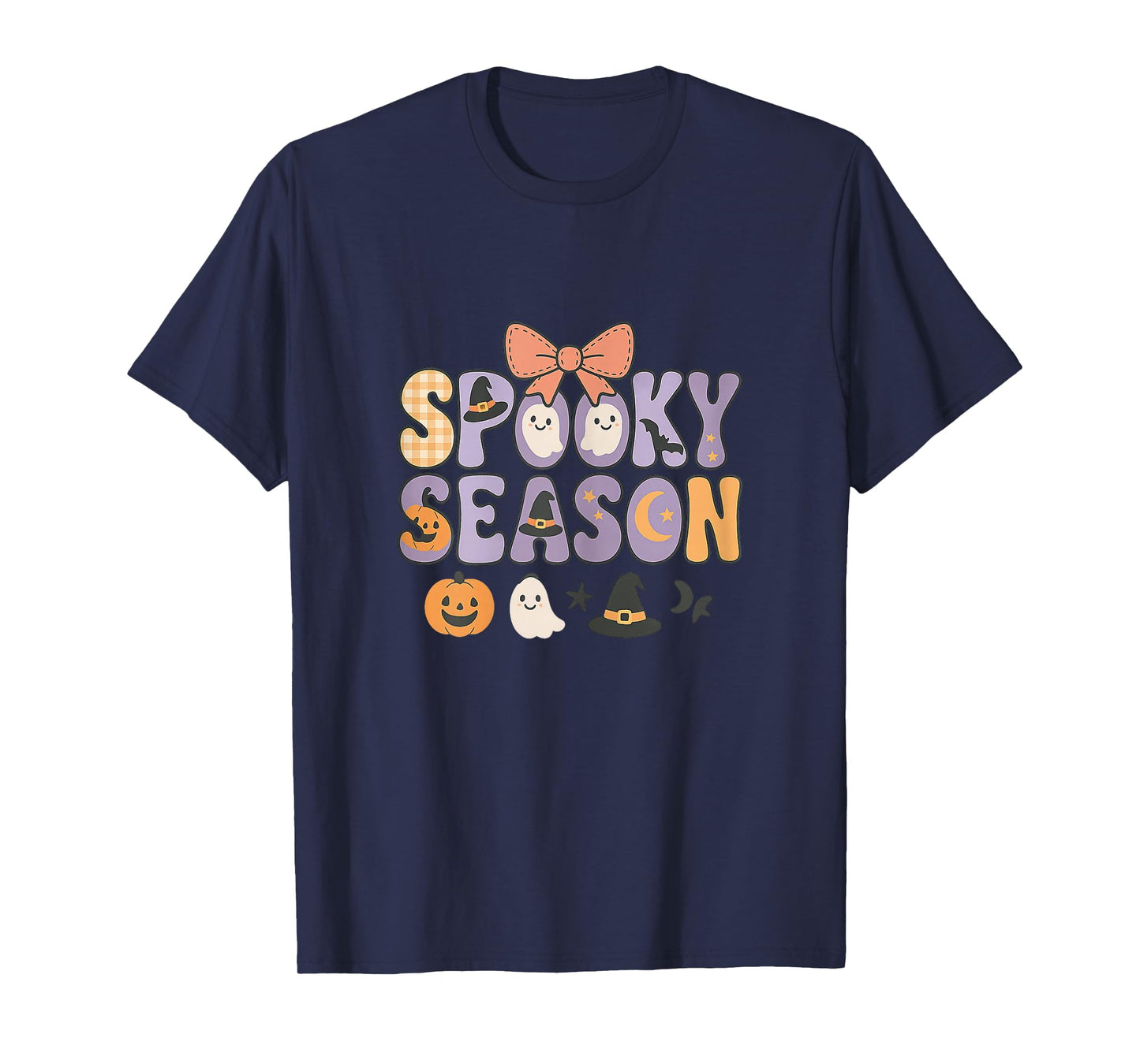 Spooky Season Retro Halloween Ghost Women Toddler Girl T-Shirt