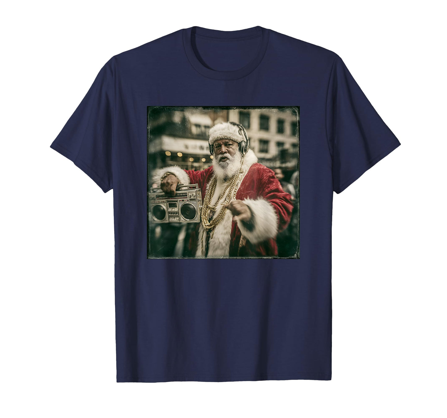 B-Boy Boombox Hip Hop Street Santa T-Shirt