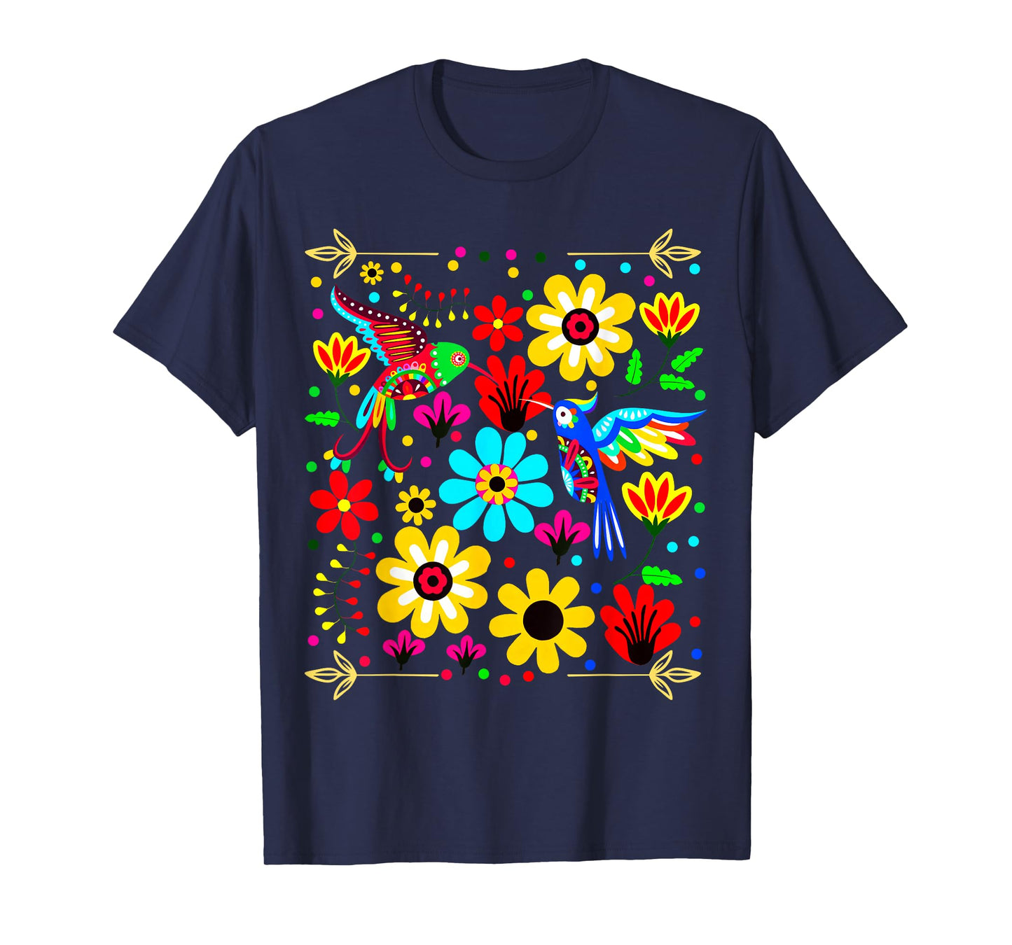 Floral Bird Otomi Mexican Style Mexicano Mexicana T-Shirt